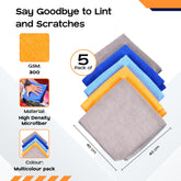 CARBINIC Waffle Microfiber Cleaning Cloth | Super Absorbent Cleaning Accessories | Multipurpose Cleaning Duster for Interior & Exterior Care | Car Bike Cleaning Kit | Pack of 5, Multicolor